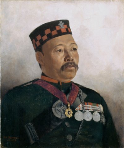 Subadar Major Judbhir Thapa, 2nd Gurkha Regiment, 1893 by Gertrude Ellen Burrard